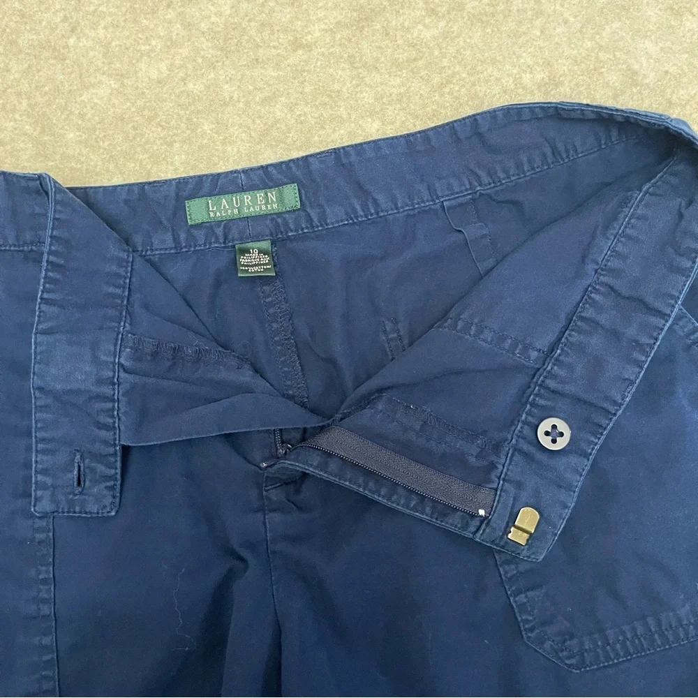 Lauren Ralph Lauren Blue Cotton 6” Inseam Shorts Women’s Size 10